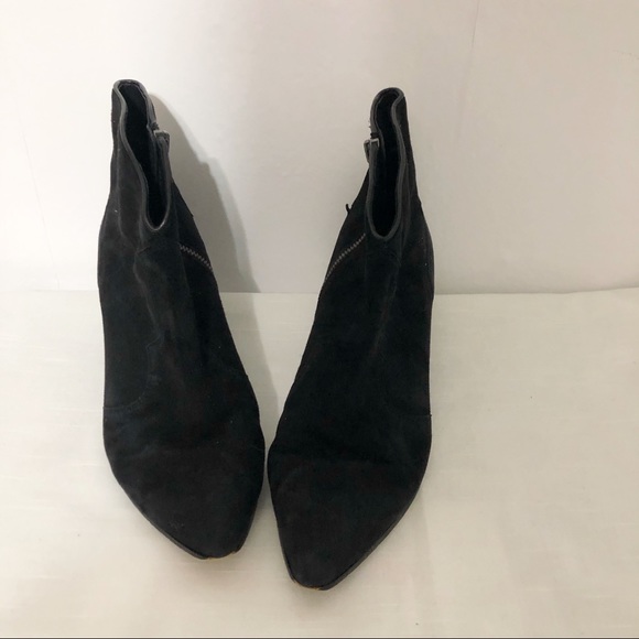 ASH black ankle boot stacked heel, pointed toe - Picture 4 of 13